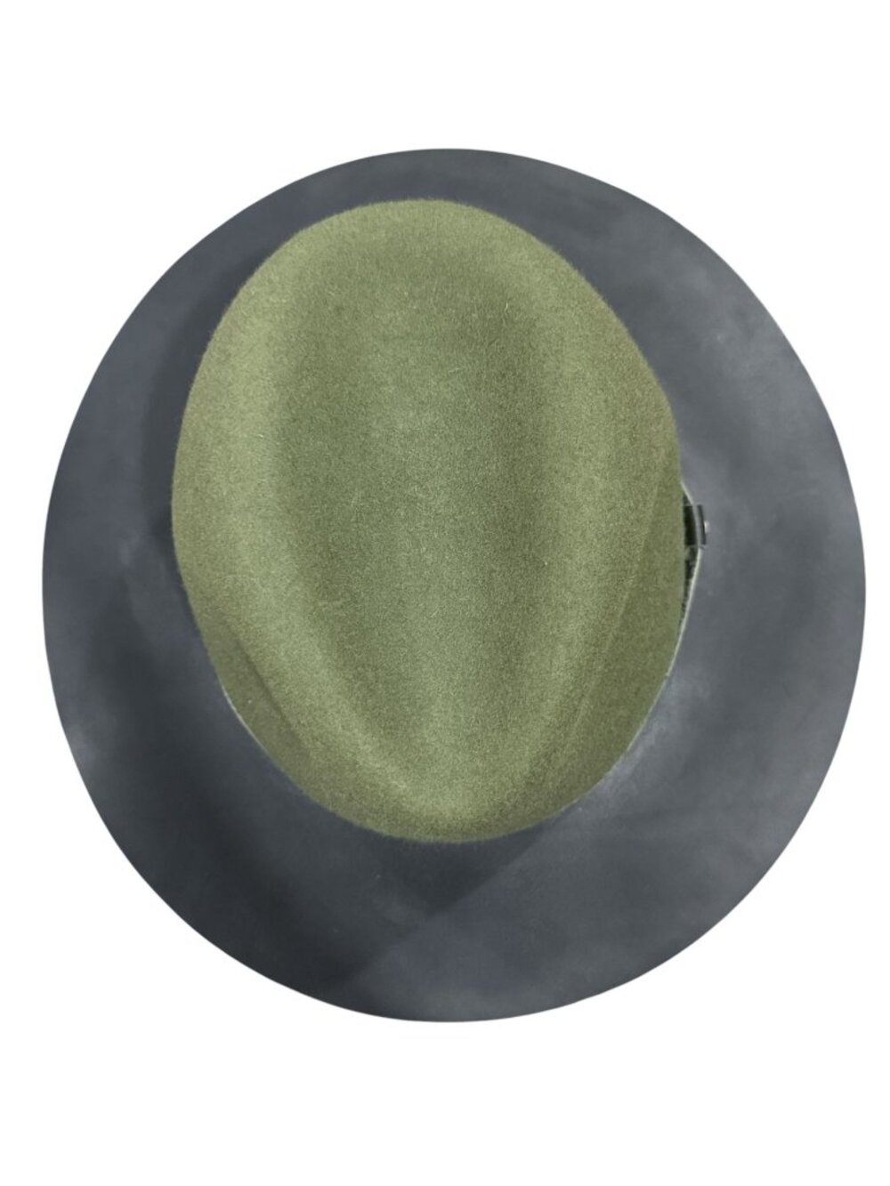 Rag & Bone Olive Green Wool Hat With Black Leather Brim Size S - Picture 3 of 7